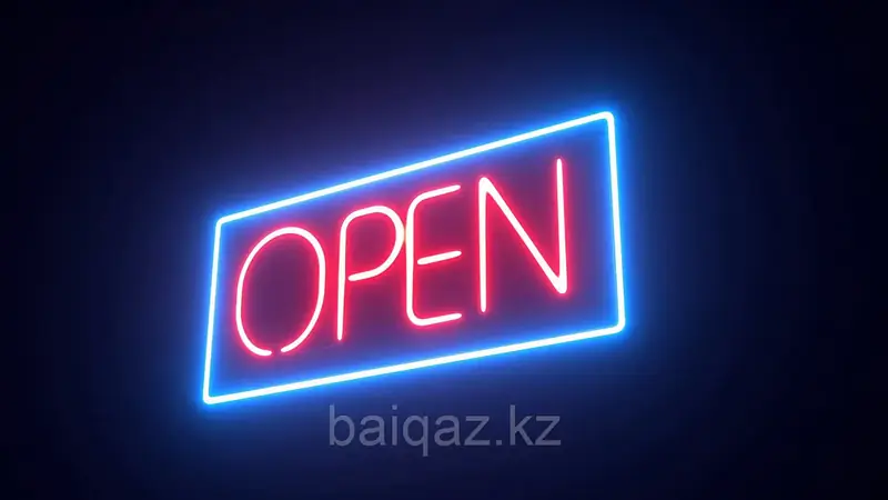 Неоновая вывеска OPEN для входной группы заведения